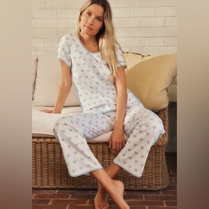 Lake blue heart PJs, small